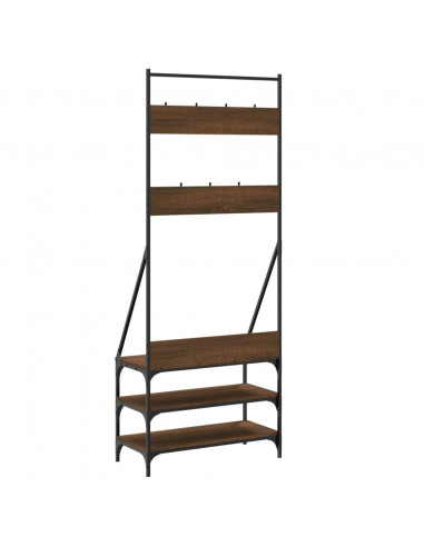 Appendiabiti con Porta Scarpe Rovere Marrone 72x34x184 cm