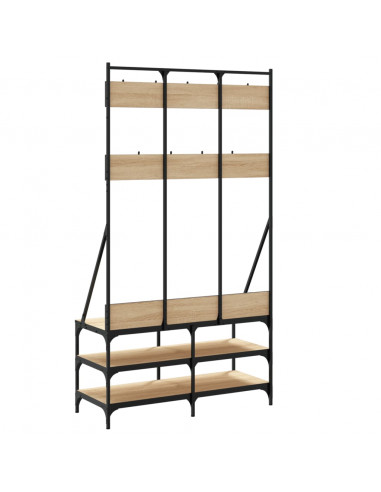 Appendiabiti con Porta Scarpe Rovere Sonoma 100x40x184 cm