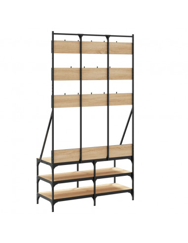 Appendiabiti con Porta Scarpe Rovere Sonoma 100x40x184 cm