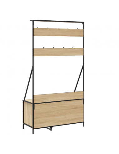 Appendiabiti con Porta Scarpe Rovere Sonoma 100x41x184 cm