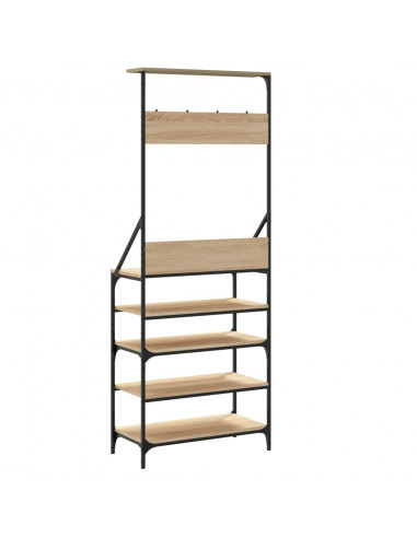 Appendiabiti con Porta Scarpe Rovere Sonoma 70x34x184 cm