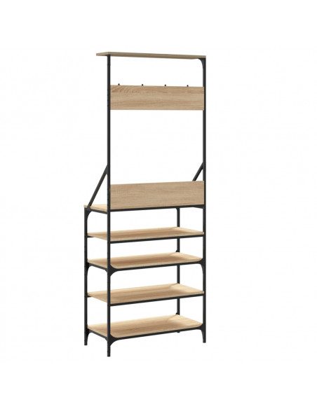 Appendiabiti con Porta Scarpe Rovere Sonoma 70x34x184 cm