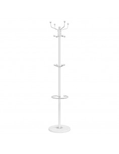 Appendiabiti con Portaombrelli Bianco 180 cm Ferro Verniciato