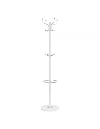 Appendiabiti con Portaombrelli Bianco 180 cm Ferro Verniciato