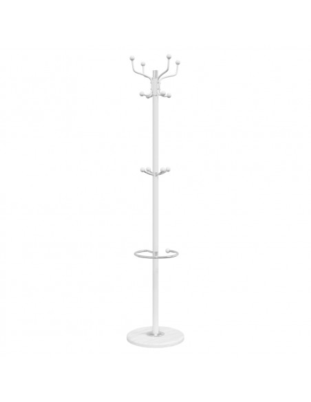 Appendiabiti con Portaombrelli Bianco 180 cm Ferro Verniciato