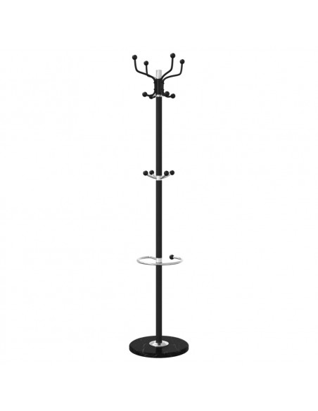 Appendiabiti con Portaombrelli Nero 180 cm Ferro Verniciato