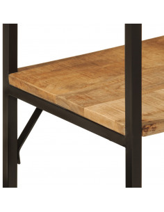 Appendiabiti con Ripiani 90x40x190cm Legno Massello Mango Ferro