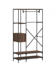 Appendiabiti con Scaffali Rovere Marrone in Legno Multistrato