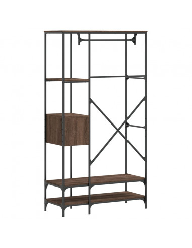 Appendiabiti con Scaffali Rovere Marrone in Legno Multistrato