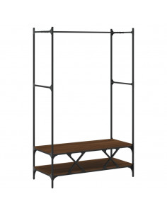 Appendiabiti con Scaffali Rovere Marrone in Legno Multistrato