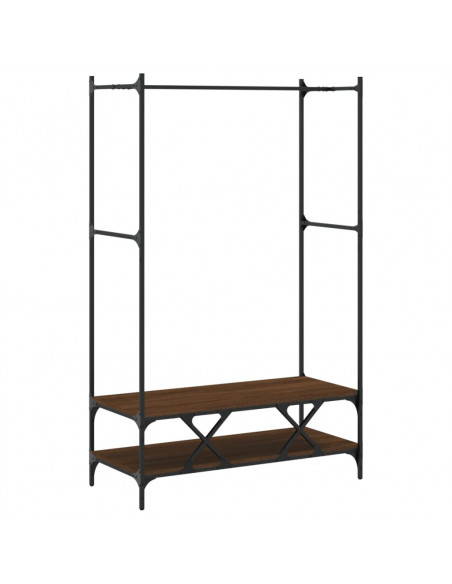Appendiabiti con Scaffali Rovere Marrone in Legno Multistrato