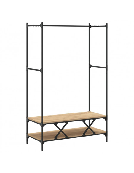 Appendiabiti con Scaffali Rovere Sonoma in Legno Multistrato