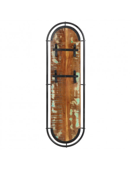 Appendiabiti da Parete con 4 Ganci 2pz Legno Massello Recupero
