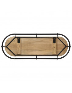 Appendiabiti da Parete con 5 Ganci in Legno Massello di Mango