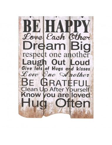 Appendiabiti da Parete con 6 Ganci FAMILY RULES 120x40 cm