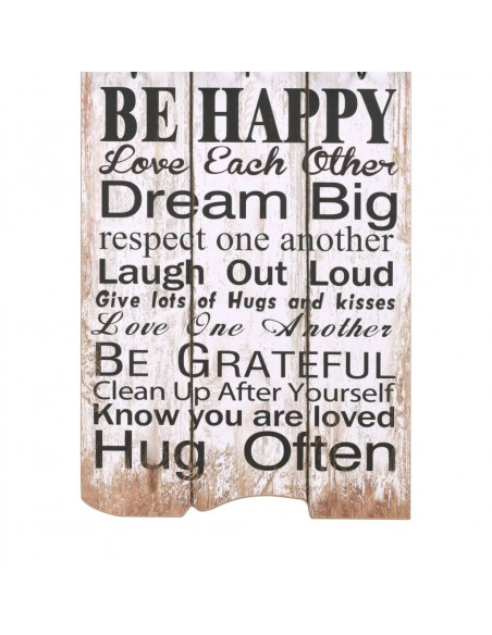 Appendiabiti da Parete con 6 Ganci FAMILY RULES 120x40 cm