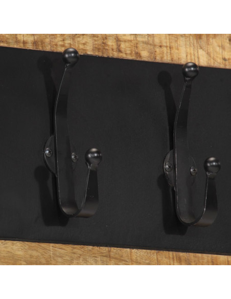 Appendiabiti da Parete con 6 Ganci in Legno Massello di Mango