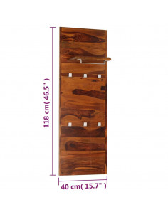 Appendiabiti in Legno Massello di Sheesham 118x40 cm