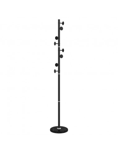 Appendiabiti Nero 176 cm in Ferro Verniciato a Polvere