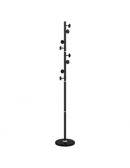 Appendiabiti Nero 176 cm in Ferro Verniciato a Polvere