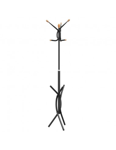 Appendiabiti Nero 176 cm in Ferro Verniciato a Polvere