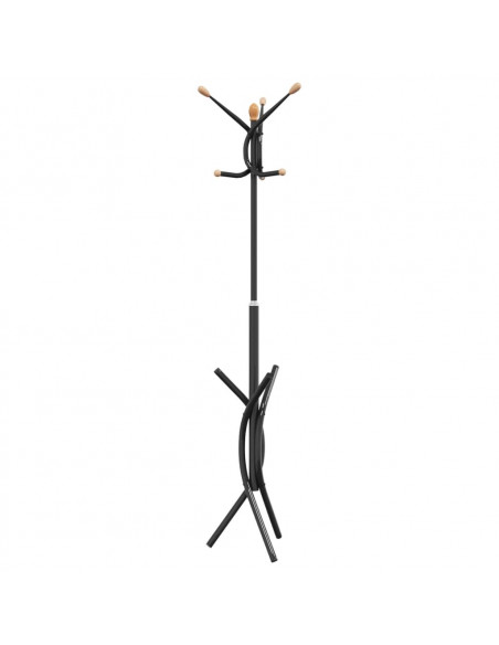 Appendiabiti Nero 176 cm in Ferro Verniciato a Polvere