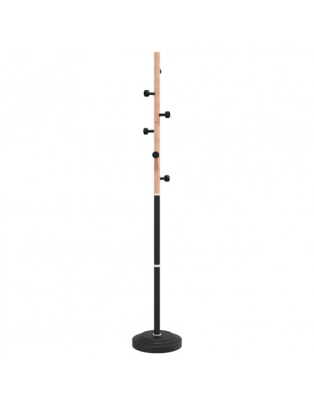 Appendiabiti Nero 177 cm in Ferro Verniciato a Polvere