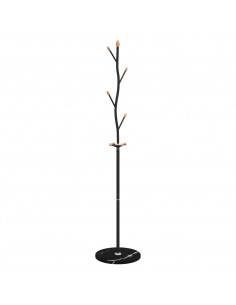 Appendiabiti Nero 177 cm in Ferro Verniciato a Polvere