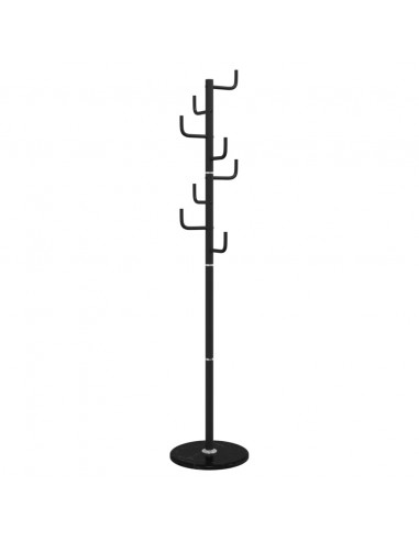 Appendiabiti Nero 183 cm in Ferro Verniciato a Polvere