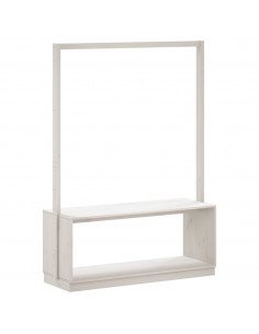 Appendiabiti Porta Scarpe Bianco 113x40x157,5 cm Massello Pino