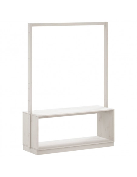 Appendiabiti Porta Scarpe Bianco 113x40x157,5 cm Massello Pino