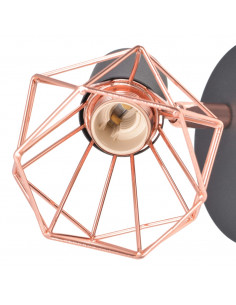 Applique 2 pz E14 Nero e Rame