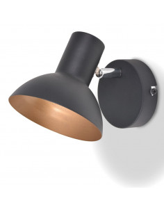 Applique 2 pz per 2 Lampadine E27 Nero e Oro