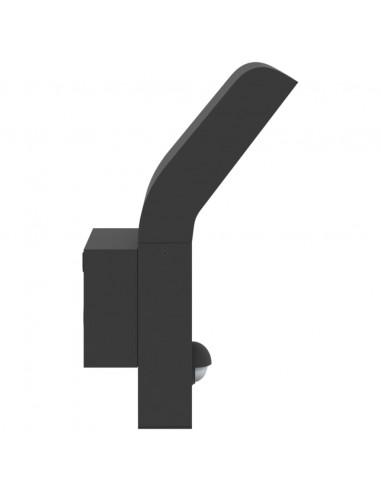 Applique con LED e Sensore Nera in Alluminio Pressofuso