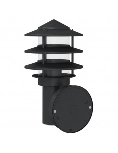 Applique da Esterno con Sensore Nera in Acciaio Inossidabile