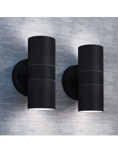 Applique da Parete 2 pz Acciaio Inox Proiezione Alto/Basso