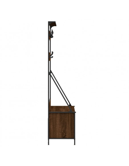 Appendiabiti con Porta Scarpe Rovere Marrone 100x41x184 cm
