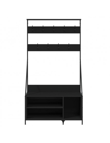 Appendiabiti con Porta Scarpe Nero 100x41x184 cm