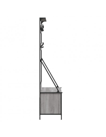 Appendiabiti con Porta Scarpe Grigio Sonoma 100x41x184 cm