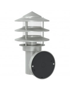 Applique per Esterno con Sensore 2 pz Argento in Acciaio Inox