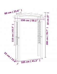 Arco a Traliccio 150x60x210 cm in Legno