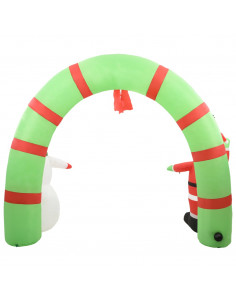 Arco con Babbo Natale Gonfiabile e Pupazzo di Neve LED 223 cm