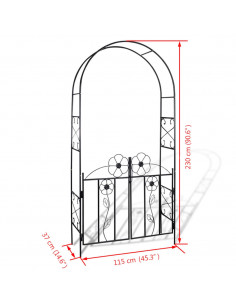 Arco con porta da giardino per piante rampicanti