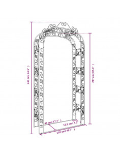 Arco da Giardino 116x45x240 cm Acciaio