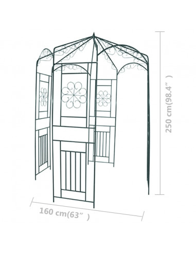Arco da Giardino 250 cm Verde Scuro