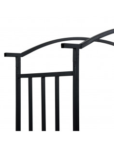 Arco da Giardino con Panca Nero 128x50x207 cm in Ferro