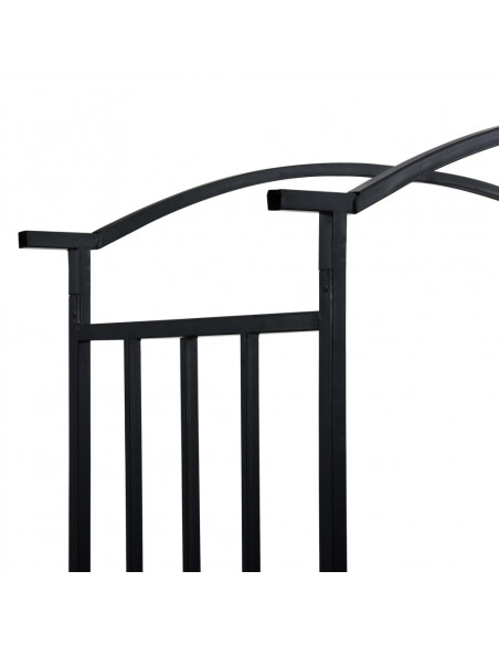 Arco da Giardino con Panca Nero 128x50x207 cm in Ferro