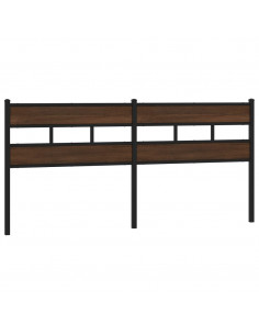 Testiera Rovere Marrone 190 cm in Acciaio e Truciolato 2