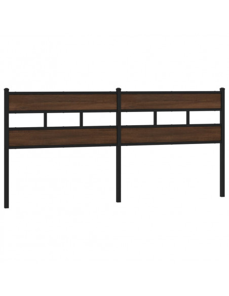 Testiera Rovere Marrone 190 cm in Acciaio e Truciolato