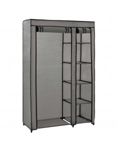 Armadi Pieghevoli 2 pz Grigi 110x45x175 cm in Tessuto